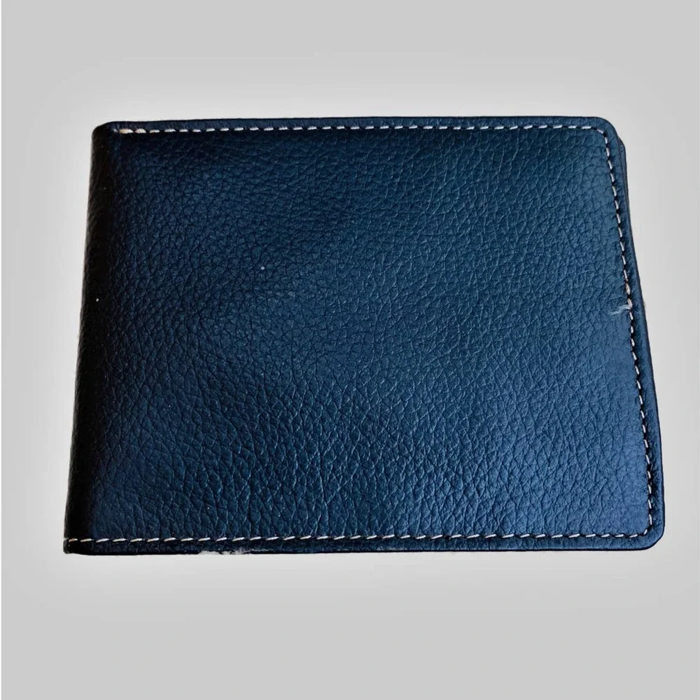 Timberland black pebbled leather wallet bifold for cards cash ID sleeve